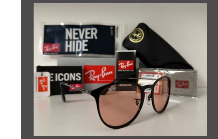 Anteojos Ray-Ban Erika Metal (Negro / Rojo)