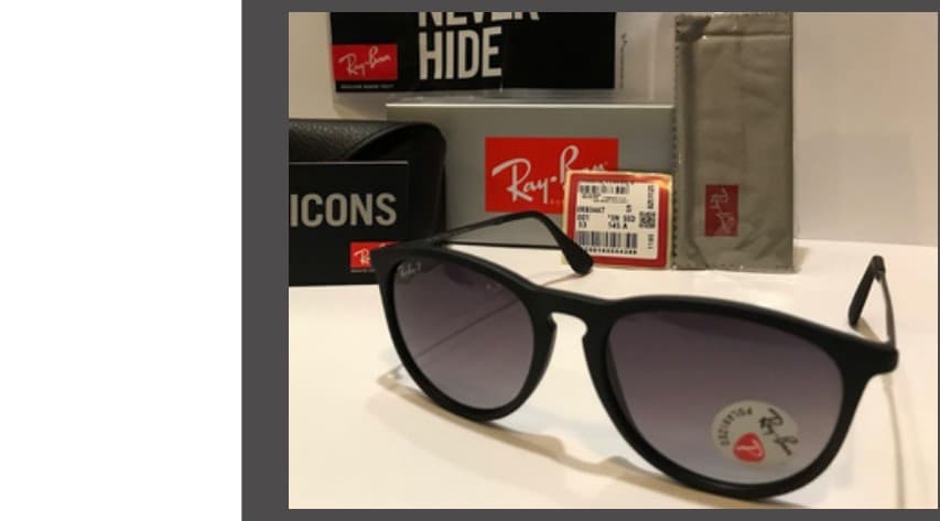 Anteojos Ray-Ban Erika Negro (Gris degradé / Polarizado)