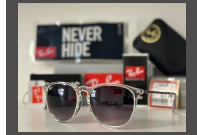 Anteojos Ray-Ban Erika gris transparente (Gris degradé / patilla violeta)
