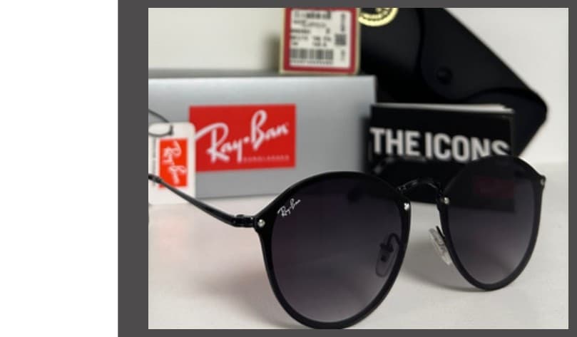 Anteojos Ray-Ban Round Blaze (Negro Gris degradé)