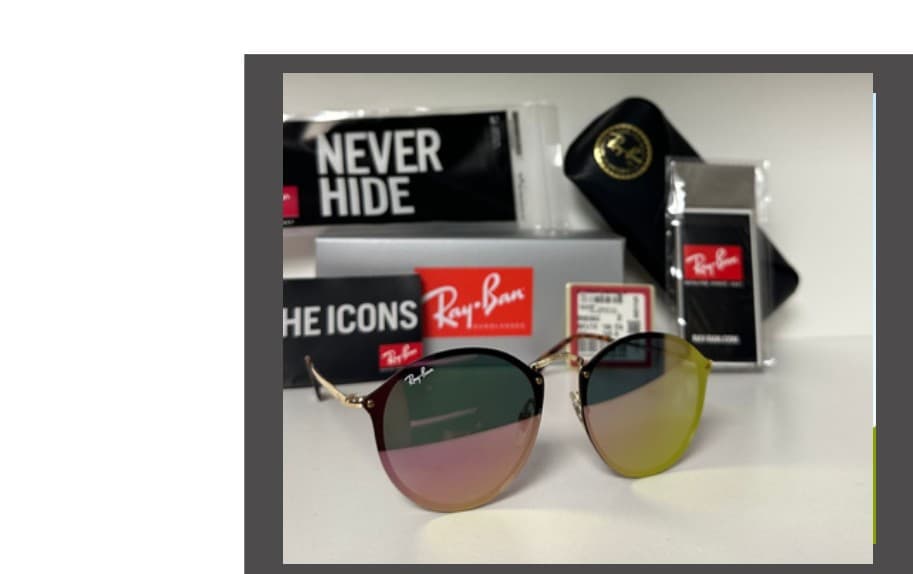Anteojos Ray-Ban Round Blaze (Dorado / Rosa espejado)