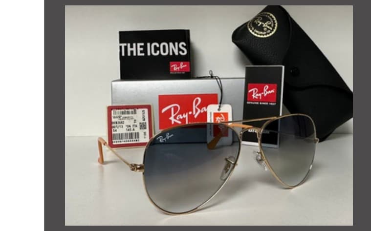 Anteojos Ray-Ban Aviador Clásico (Dorado / Azul degradé)