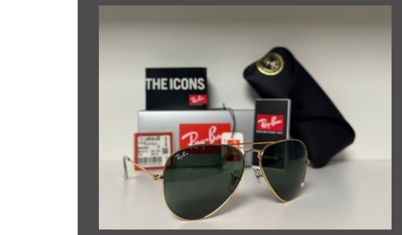 Anteojos Ray-Ban Aviador Polarizado (Dorado / Verde)
