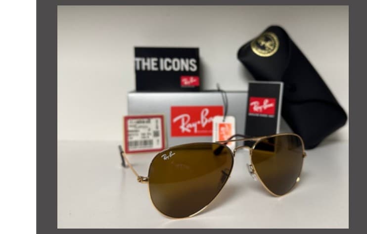 Anteojos Ray-Ban Aviador Clásico (Dorado / Marrón)