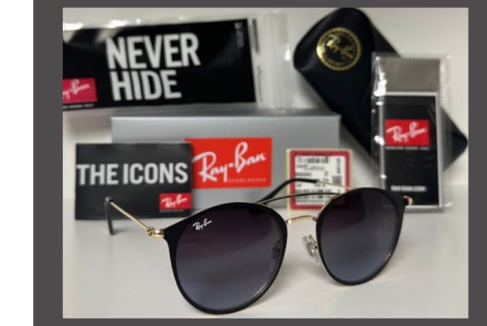 Anteojos Ray-Ban Round Shape (Negro / Gris)
