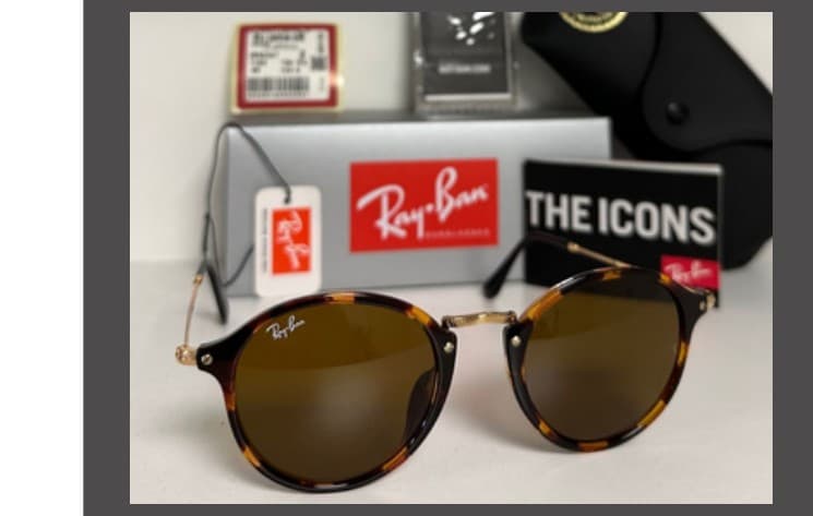 Anteojos Ray-Ban Round Fleck (Carey / Marrón)