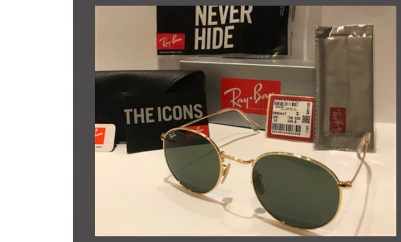Anteojos Ray-Ban Round Metal (Dorado / Verde)