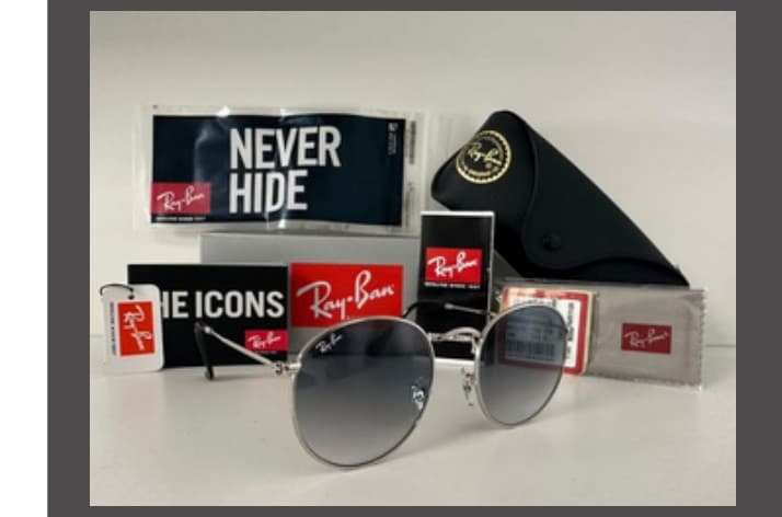 Anteojos Ray-Ban Round Metal (Plateado / Gris degradé)