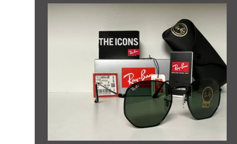 Anteojos Ray-Ban Hexagonal (Negro / Verde)