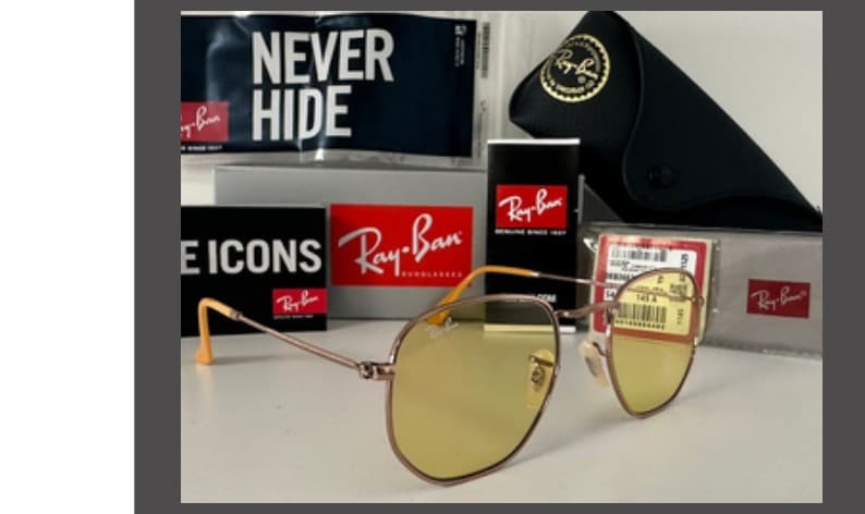 Anteojos Ray-Ban Hexagonal (Dorado / Amarillo)
