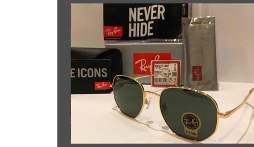 Anteojos Ray-Ban Hexagonal (Dorado / Verde)