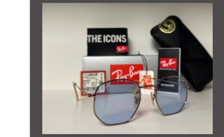 Anteojos Ray-Ban Hexagonal (Dorado / Celeste)