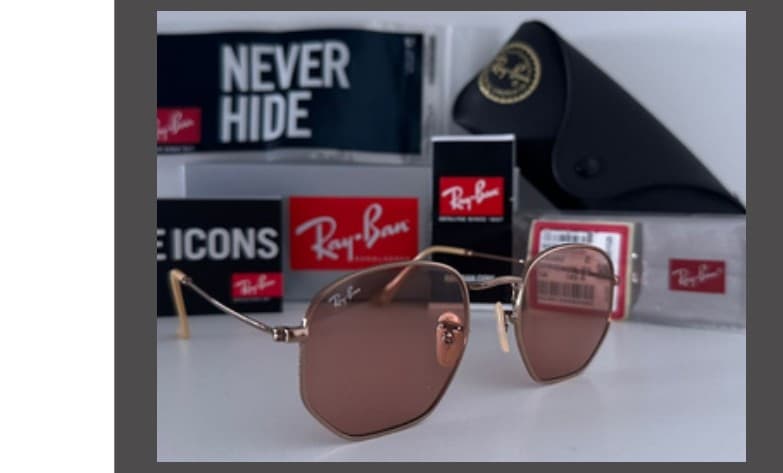 Anteojos Ray-Ban Hexagonal (Dorado / Rosa)