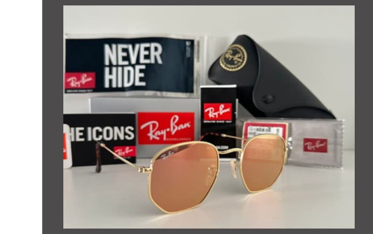 Anteojos Ray-Ban Hexagonal (Dorado / Rosa espejado)