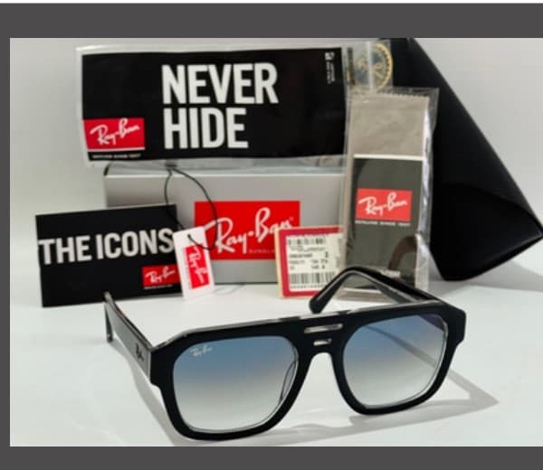 Anteojos Ray-Ban Corrigan doble puente (Negro / Azul degradé)