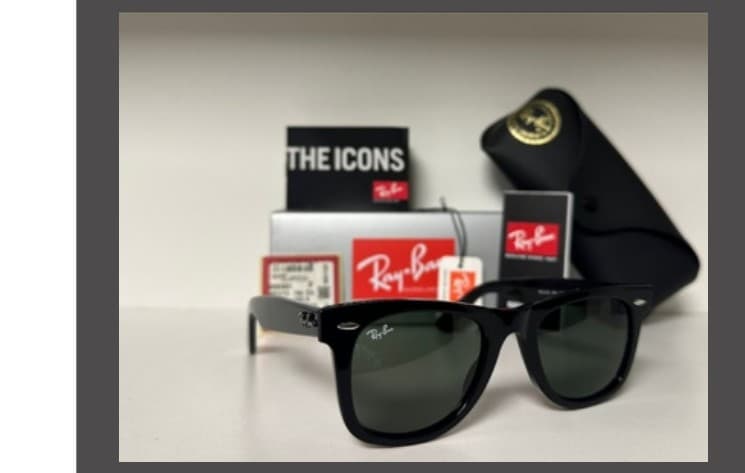 Anteojos Ray-Ban Wayfarer clásico (Negro / Verde)