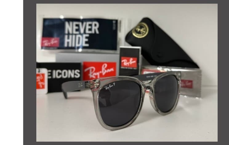Anteojos Ray-Ban Asian Fit (Negro / Gris transparente) — foto 1 de 1