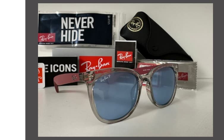 Anteojos Ray-Ban Asian Fit (Transparente / Celeste / patilla bordó) — foto 1 de 1