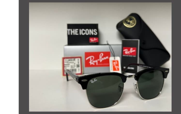 Anteojos Ray-Ban Clubmaster Negro (Plateado / Verde) — foto 1 de 1