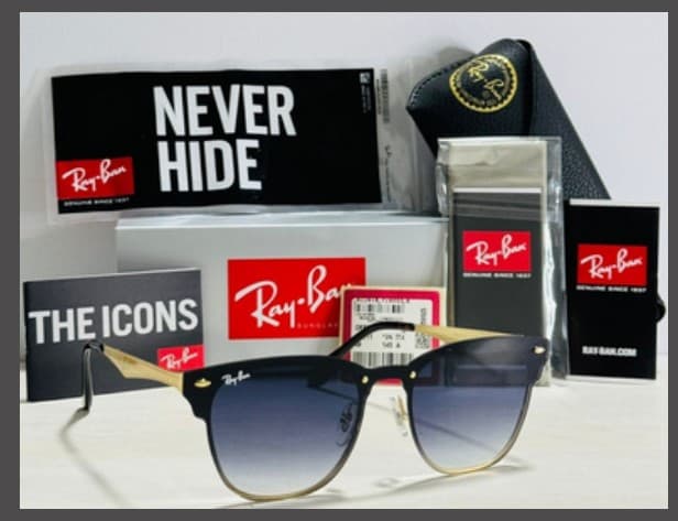Anteojos Ray-Ban Clubmaster Blaze (Dorado / Azul degradé) — foto 1 de 1