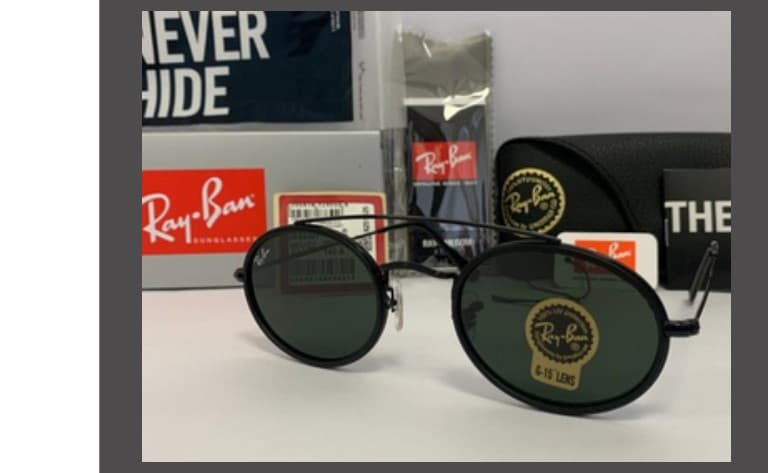 Anteojos Ray-Ban Oval doble puente (Negro / Verde) — foto 1 de 1