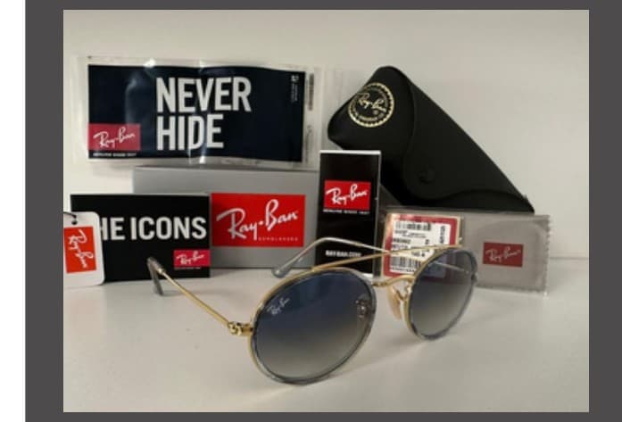 Anteojos Ray-Ban Oval doble puente (Dorado / Azul degradé) — foto 1 de 1