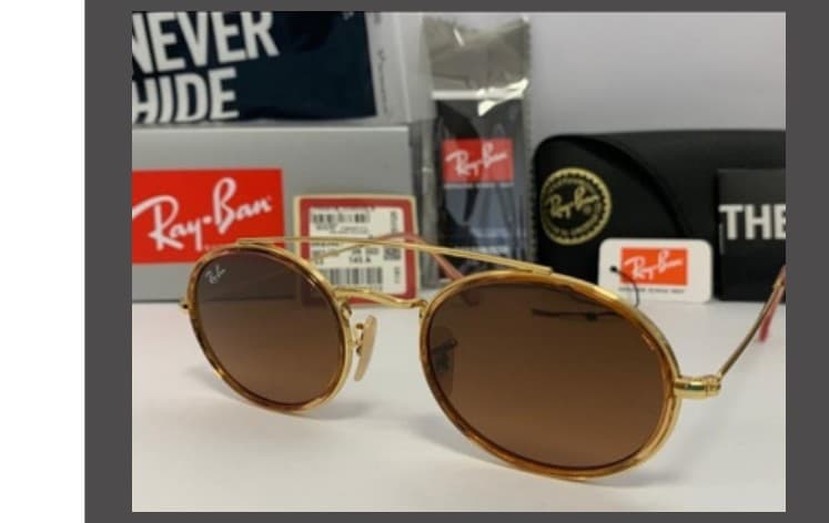 Anteojos Ray-Ban Oval doble puente (Dorado / Marrón degradé) — foto 1 de 1