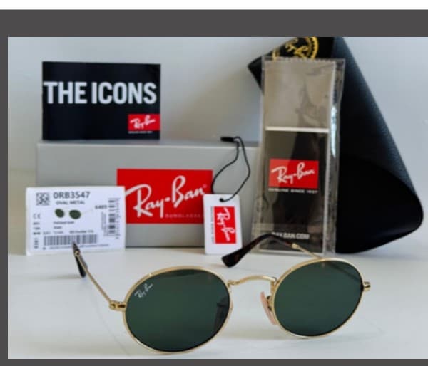 Anteojos Ray-Ban Oval Clásico (Dorado / Verde) — foto 1 de 1