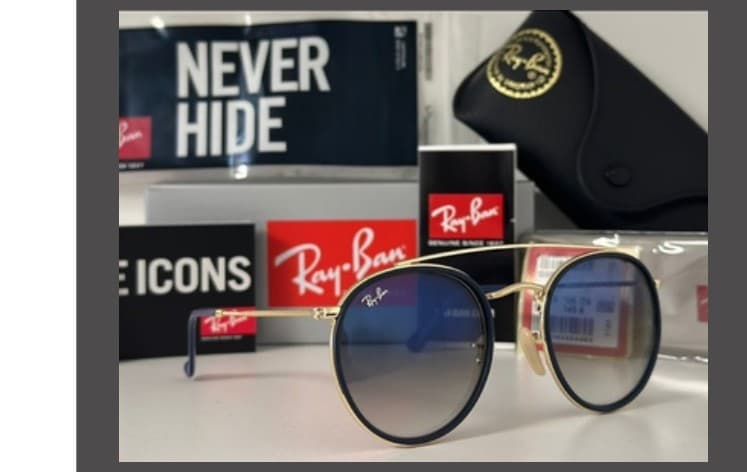 Anteojos Ray-Ban Doble puente dorado (Azul degradé) — foto 1 de 1