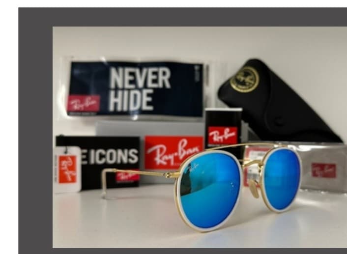 Anteojos Ray-Ban Doble puente dorado (Azul espejado) — foto 1 de 1