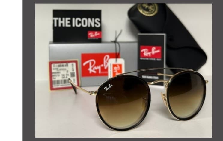 Anteojos Ray-Ban Doble puente dorado (Carey / Marrón degradé) — foto 1 de 1