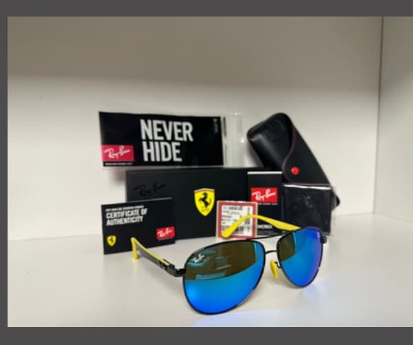 Anteojos Ray-Ban Aviador Ferrari (Negro / Azul espejado) — foto 1 de 1