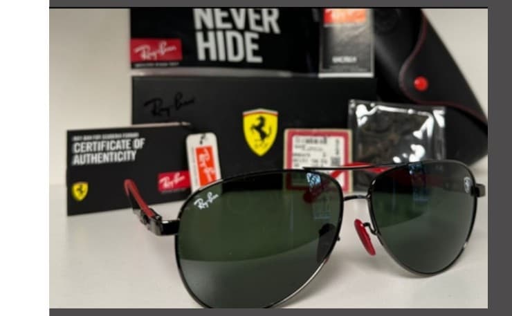 Anteojos Ray-Ban Aviador Ferrari (Negro / Verde) — foto 1 de 1