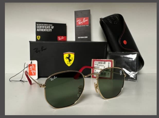 Anteojos Ray-Ban Hexagonal Ferrari (Dorado / Verde) — foto 1 de 1