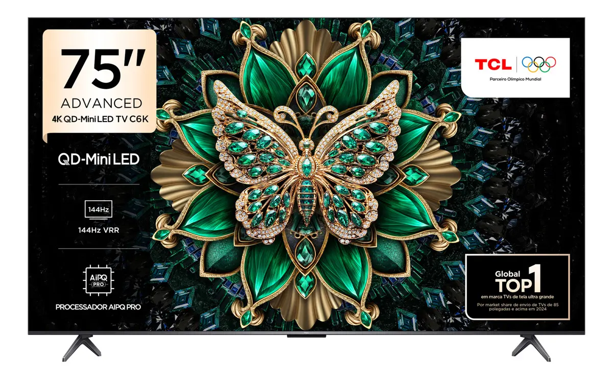 Smart Tv TCL 75" Mini Led Qled 4K Google TV